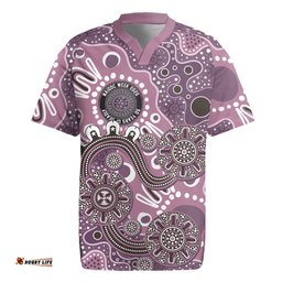 Personalised NAIDOC Week 50 Years Deadly Always Rugby Jersey Pink Aboriginal Artwork Dot Painting LT9