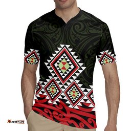 Kia Ora Aotearoa Rugby Jersey 2025 Pasifika Maori Taniko Motifs LT14