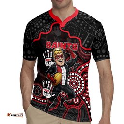 Custom Saints Football Rugby Jersey Aboriginal Dot Art Pattern DT05