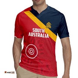 Custom South Australia Cricket Rugby Jersey Go Champions - Aboriginal Art LT14