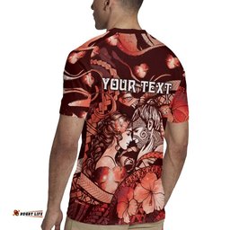 Personalised Maori Romantic Valentine Rugby Jersey The Hongi Kiss Red Galaxy DT05