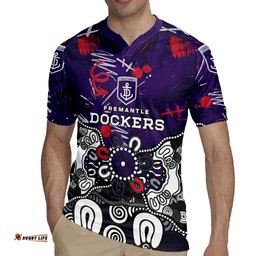 Personalized Fremantle Dockers Rugby Jersey Aboriginal Dot Painting Graffiti Style TS04