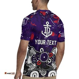 Personalized Fremantle Dockers Rugby Jersey Aboriginal Dot Painting Graffiti Style TS04