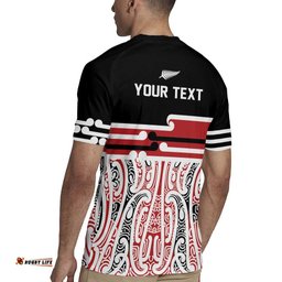 Personalised Toitu Te Tiriti Aotearoa 1840 Rugby Jersey Red Kowhaiwhai Puhoro LT9