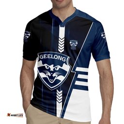 Personalized Geelong Cats Rugby Jersey Modern Geometric Sports Graphic Style TS04