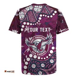 Personalized Manly Warringah Sea Eagles Rugby Jersey Aboriginal Pattern with Graffiti Style Design TS04