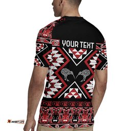 Personalised Taniko Motifs Aotearoa Rugby Jersey Waitangi Kowhaiwhai Kiwi LT7