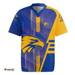 Personalized West Coast Eagles Rugby Jersey Modern Geometric Sports Graphic Style TS04