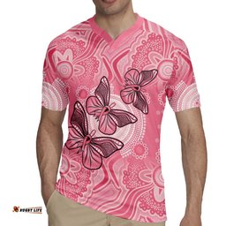 Personalized Pink Butterfly Spirit Rugby Jersey Australias Breast Cancer Awareness LT9