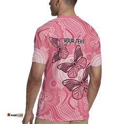 Personalized Pink Butterfly Spirit Rugby Jersey Australias Breast Cancer Awareness LT9