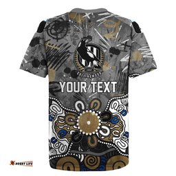 Personalized Collingwood Magpies Rugby Jersey Aboriginal Dot Painting Graffiti Style TS04