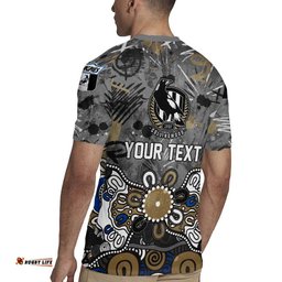 Personalized Collingwood Magpies Rugby Jersey Aboriginal Dot Painting Graffiti Style TS04