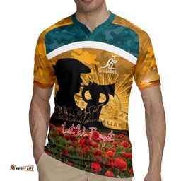 Personalised Wallabies ANZAC Day Rugby Jersey Last Post Poppy Lest We Forget LT14