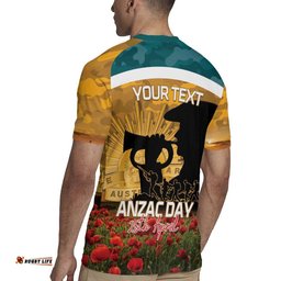 Personalised Wallabies ANZAC Day Rugby Jersey Last Post Poppy Lest We Forget LT14