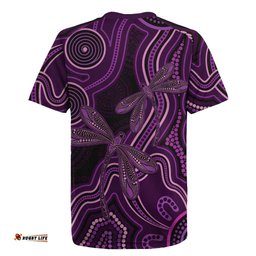 Purple Indigenous Dragonfly Australia Rugby Jersey Aboriginal Art LT14