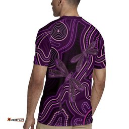 Purple Indigenous Dragonfly Australia Rugby Jersey Aboriginal Art LT14