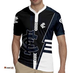 Personalized Carlton Blues Rugby Jersey Modern Geometric Sports Graphic Style TS04