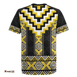 Yellow Taniko Aotearoa Rugby Jersey Niho Taniwha Mix Poutama LT14
