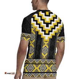 Yellow Taniko Aotearoa Rugby Jersey Niho Taniwha Mix Poutama LT14