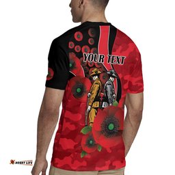 St Saints ANZAC Personalised Rugby Jersey Lest We Forget Poppy Camo LT9