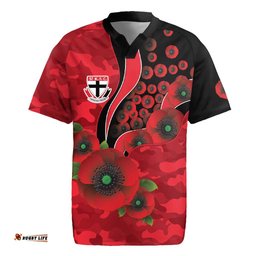 St Saints ANZAC Personalised Rugby Jersey Lest We Forget Poppy Camo LT9