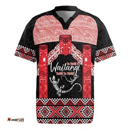 Toitu Te Tiriti O Waitangi Rugby Jersey Maori Wharenui With Taniko Motifs LT14