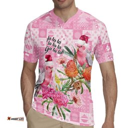 Sweet Pink Cockatoos Aussie Santa Rugby Jersey Australia Christmas Vibes LT9
