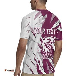 Personalized Manly Warringah Sea Eagles Rugby Jersey Dynamic Lightning Mascot Rugby Australia TS04