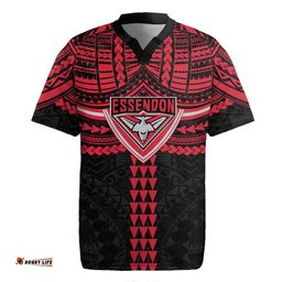 Personalized Essendon Bombers Rugby Jersey Polynesian Tribal Pattern Heritage Football TS04