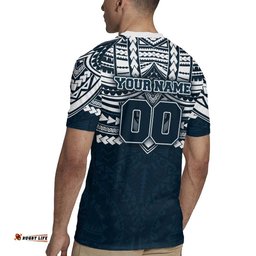 Personalized Carlton Blues Rugby Jersey Polynesian Tribal Pattern Heritage Football TS04