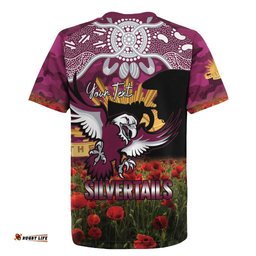 Personalised Sea Eagles Rugby ANZAC Day Rugby Jersey Last Post Poppy We Will Remember Them LT14