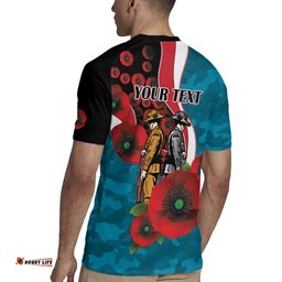 Port Power ANZAC Personalised Rugby Jersey Lest We Forget Poppy Camo LT9