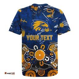 Personalized West Coast Eagles Rugby Jersey Aboriginal Dot Painting Graffiti Style TS04