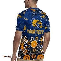 Personalized West Coast Eagles Rugby Jersey Aboriginal Dot Painting Graffiti Style TS04