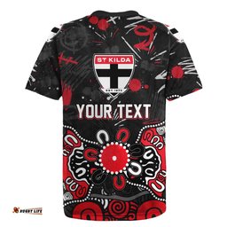 Personalized St Kilda Saints Rugby Jersey Aboriginal Dot Painting Graffiti Style TS04
