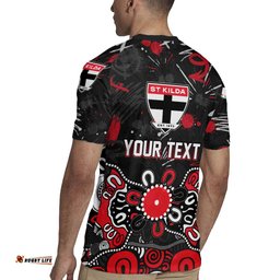 Personalized St Kilda Saints Rugby Jersey Aboriginal Dot Painting Graffiti Style TS04
