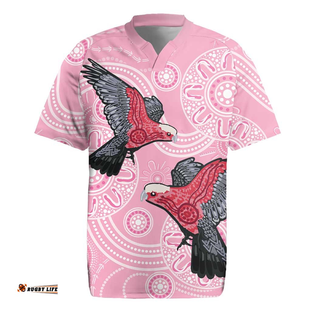 Pink Galah Aussie Aboriginal Rugby Jersey Soaring High LT7