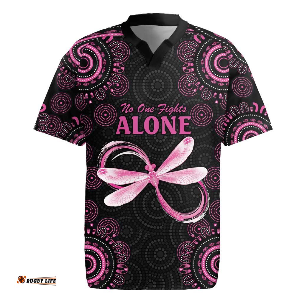 Personalized Pink Dragonfly Aboriginal of Hope Rugby Jersey Australias Breast Cancer Awareness LT9