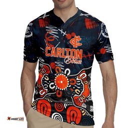 Personalized Carlton Blues Rugby Jersey Aboriginal Dot Painting Graffiti Style TS04