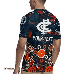 Personalized Carlton Blues Rugby Jersey Aboriginal Dot Painting Graffiti Style TS04