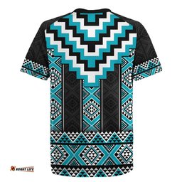 Turquoise Taniko Pattern Aotearoa Rugby Jersey Niho Taniwha Mix Poutama LT14