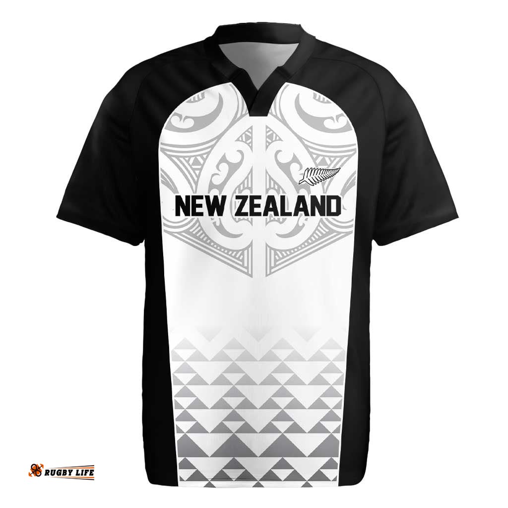 World Football 2026 New Zealand Custom Rugby Jersey All White Fern Maori Tribal LT9