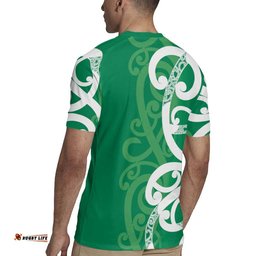 Pounamu Green Maori Rugby Jersey Koru Kowhaiwhai LT7