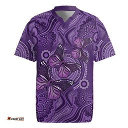 Purple Butterfly Spirit Rugby Jersey Australian Epilepsy Awareness LT9