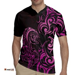 Pink Aoteara Horse Racing Rugby Jersey NZ Maori Pattern LT14