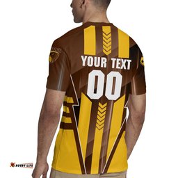 Personalized Hawthorn Hawks Rugby Jersey Modern Geometric Sports Graphic Style TS04