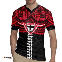 Personalized St Kilda Saints Rugby Jersey Polynesian Tribal Pattern Heritage Football TS04