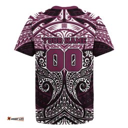 Personalized Manly Warringah Sea Eagles Rugby Jersey Polynesian Tribal Pattern Style TS04
