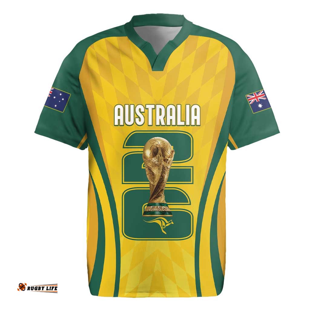 Australia Socceroos Custom Rugby Jersey 2026 Forever Golden LT7