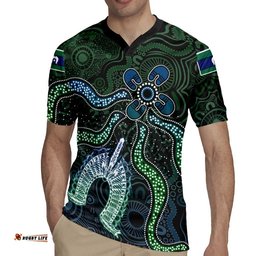 Torres Strait Islands Rugby Jersey Indigenous Australian Marine Tribal Dot Art TS04